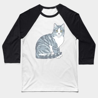Gray Tabby Cat Baseball T-Shirt